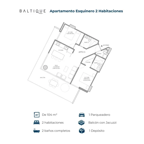 BALTIQUE APTO ESQ 2 HABS